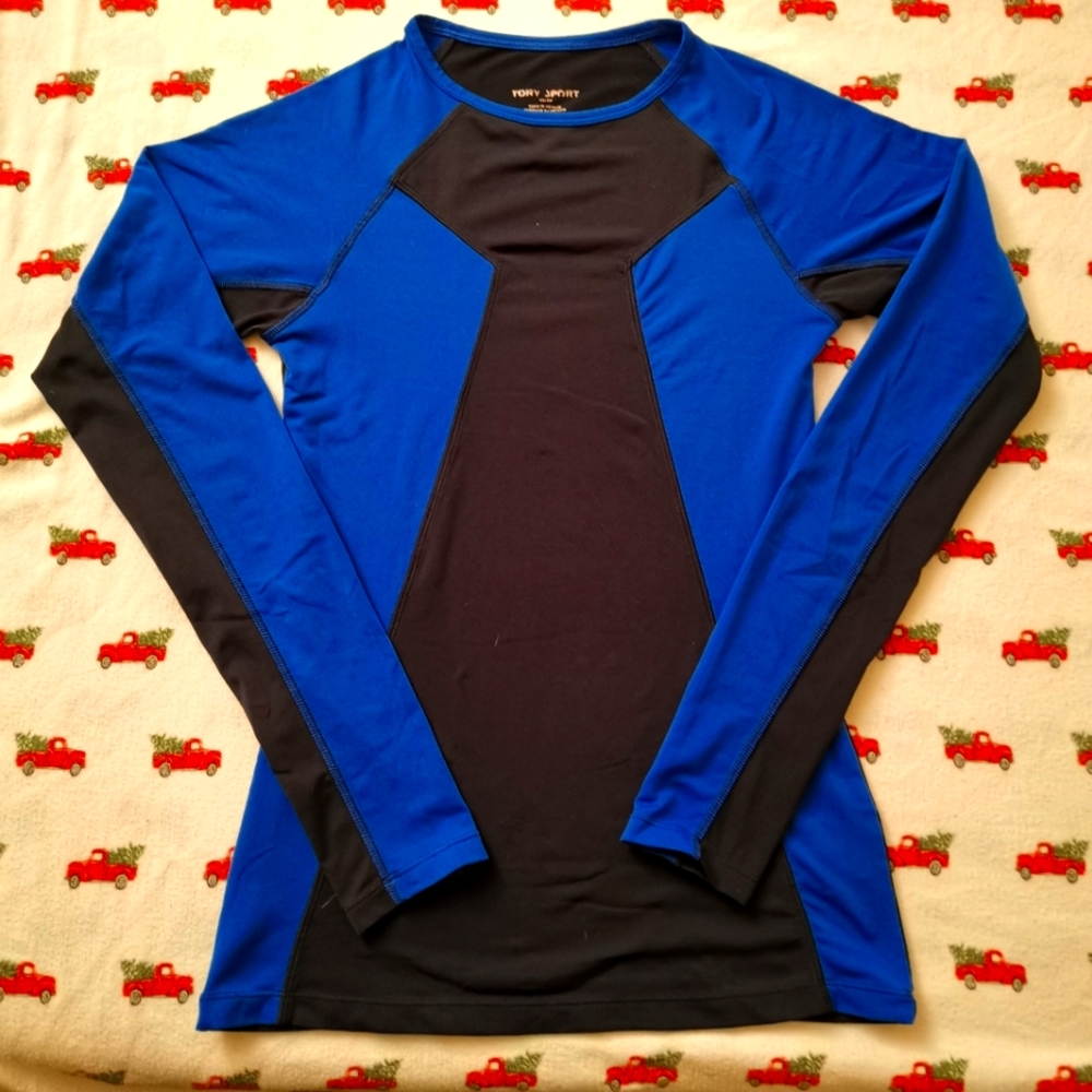 Tory Burch sport color block dry fit long sleeve shirt woman xs